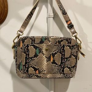 Madewell snake print leather camera bag